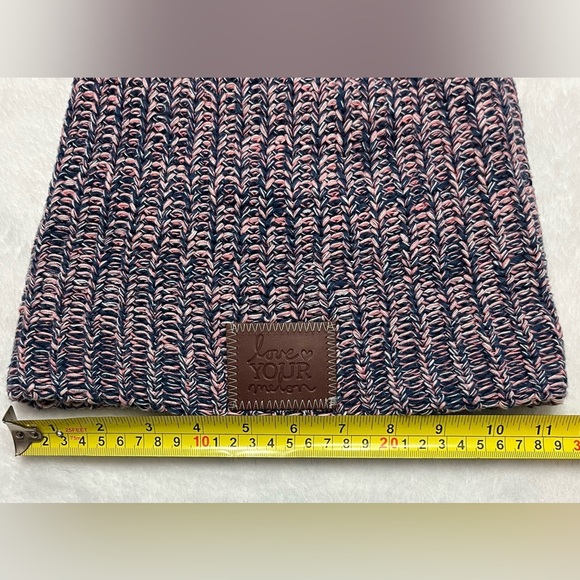 Love your melon beanie pink/blue slouch knit hat valentines - Picture 3 of 4